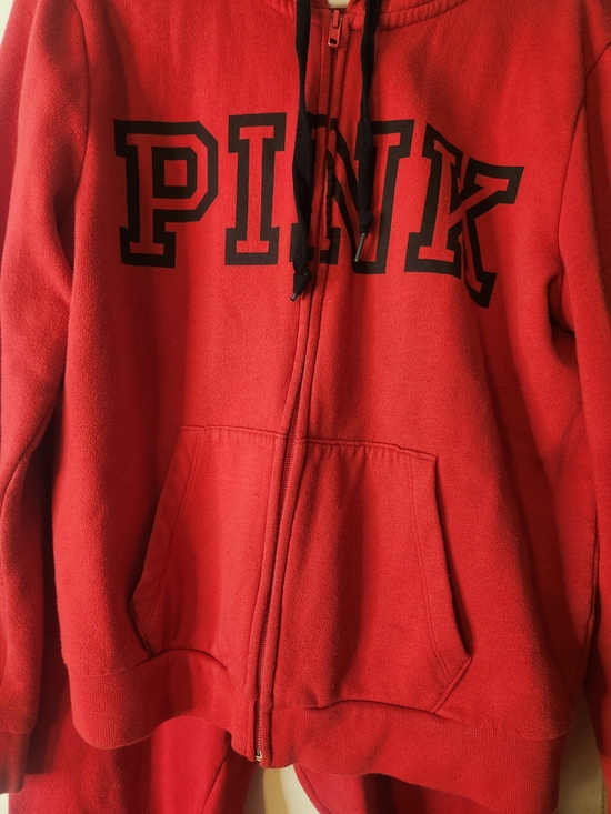 PINK Victoria's Secret Other - PINK Victoria's Secret Red Zip-Up Sweatsuit